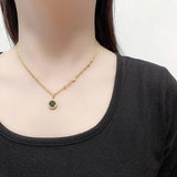 S925 Sterling Silver Necklace with Gemstone Pendant