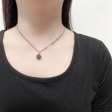 S925 Sterling Silver Necklace with Gemstone Pendant