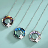 Sterling Silver Crystal Necklace With Butterfly Pendant