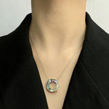 Sterling Silver Crystal Necklace With Butterfly Pendant