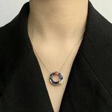 Sterling Silver Crystal Necklace With Butterfly Pendant