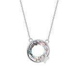 Sterling Silver Crystal Necklace With Butterfly Pendant