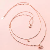 S925 Silver Butterfly Necklace Double-layer Clavicle Chain Romantic Gift