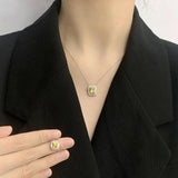 Sterling Silver Yellow Diamond Necklace Earrings Set