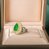 Emerald Gemstone Pendant Necklace for Women, Lady Charm Jewelry