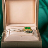 Emerald Gemstone Pendant Necklace for Women, Lady Charm Jewelry