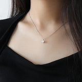 925 Silver Zircon Pendant Necklace Fine Jewelry