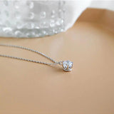 925 Silver Zircon Pendant Necklace Fine Jewelry