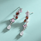 European American Bride Set S925 Silver Necklace Earrings Set