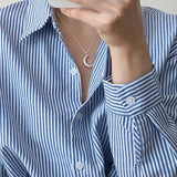 925 Silver Minimalist Hammered Crescent Moon Phase Necklace