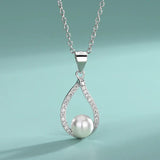 S925 Sterling Silver Drop-Shaped Earrings Necklace Set