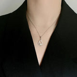 S925 Sterling Silver Drop-Shaped Earrings Necklace Set