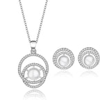 S925 Silver Pearl Necklace Set Europe US Pendant Jewelry