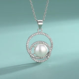 S925 Silver Pearl Necklace Set Europe US Pendant Jewelry