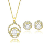 S925 Silver Pearl Necklace Set Europe US Pendant Jewelry