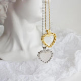 925 Silver Korea Heart Pendant Necklace YMN194