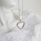 925 Silver Korea Heart Pendant Necklace YMN194