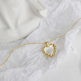 925 Silver Korea Heart Pendant Necklace YMN194