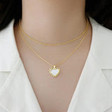 925 Silver Korea Heart Pendant Necklace YMN194