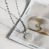 925 Silver Olive Chain Heart Pendant Gift for Women
