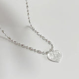925 Silver Olive Chain Heart Pendant Gift for Women