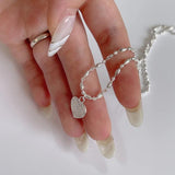 925 Silver Olive Chain Heart Pendant Gift for Women