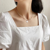 925 Silver Olive Chain Heart Pendant Gift for Women