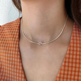 925 Silver Hook Knot Choker Necklace for Women