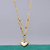 18k Peach Heart Pendant Necklace for Women