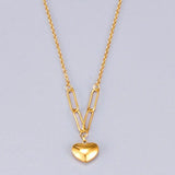 18k Peach Heart Pendant Necklace for Women