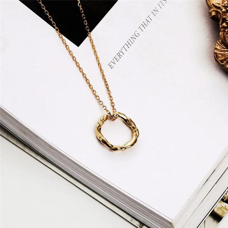 925 Silver Circle Pendant Necklace for Women YMN185