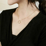 925 Silver Circle Pendant Necklace for Women YMN185