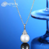 12mm Pearl Necklace S925 Sterling Silver Elegant Hypoallergenic Jewelry