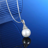12mm Pearl Necklace S925 Sterling Silver Elegant Hypoallergenic Jewelry