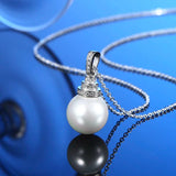 12mm Pearl Necklace S925 Sterling Silver Elegant Hypoallergenic Jewelry