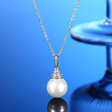12mm Pearl Necklace S925 Sterling Silver Elegant Hypoallergenic Jewelry