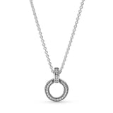 Sterling Silver Circle Necklace Original Pando Charm Pendant Jewelry