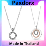 Sterling Silver Circle Necklace Original Pando Charm Pendant Jewelry
