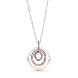 Sterling Silver Circle Necklace Original Pando Charm Pendant Jewelry