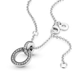 Sterling Silver Circle Necklace Original Pando Charm Pendant Jewelry
