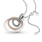 Sterling Silver Circle Necklace Original Pando Charm Pendant Jewelry