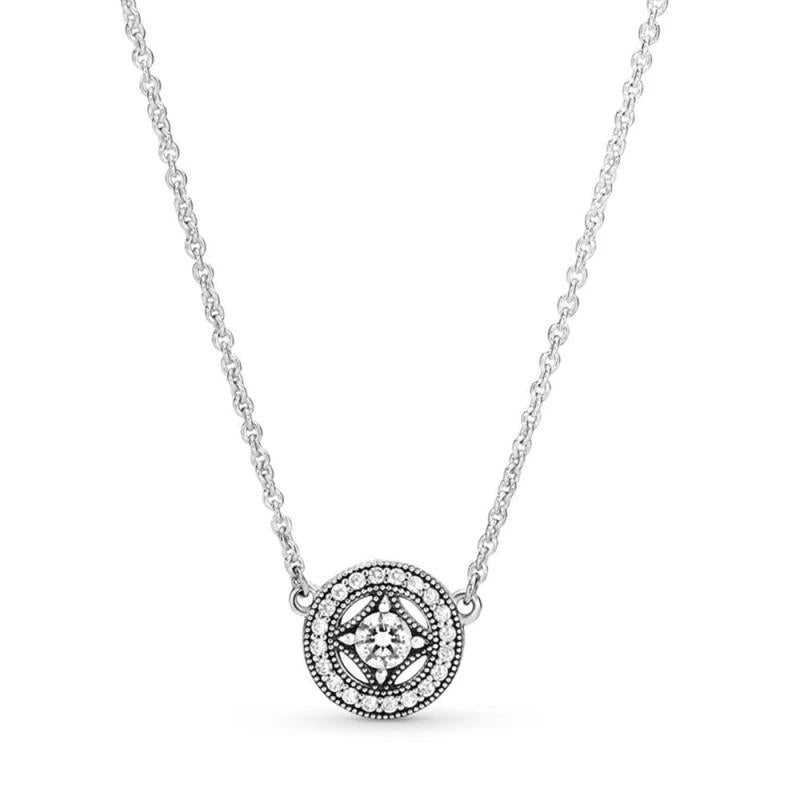 Crystal Crown Rose Necklace 925 Sterling Silver