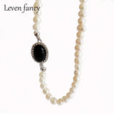 Freshwater Pearl Necklace 925 Silver Agate Choker