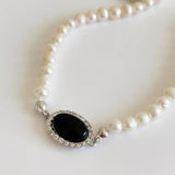 Freshwater Pearl Necklace 925 Silver Agate Choker