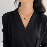 Freshwater Pearl Necklace 925 Silver Agate Choker
