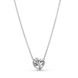 925 Silver Heart Necklace for Women Original Pando Charm Pendant Jewelry
