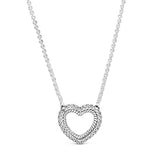 S925 Silver Necklace Love Heart Wings Pendant