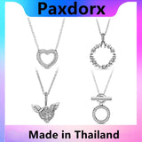 S925 Silver Necklace Love Heart Wings Pendant