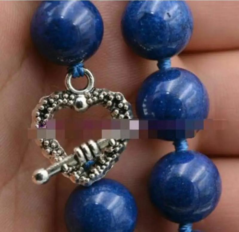 12mm Egyptian Lapis Lazuli Round Beads Gemstone Necklace 18