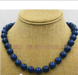 12mm Egyptian Lapis Lazuli Round Beads Gemstone Necklace 18